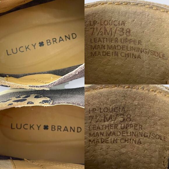 Lucky Brand Loucia Gray Suede Leopard White Sole Lace Up Sneaker 7.5 - Picture 8 of 10